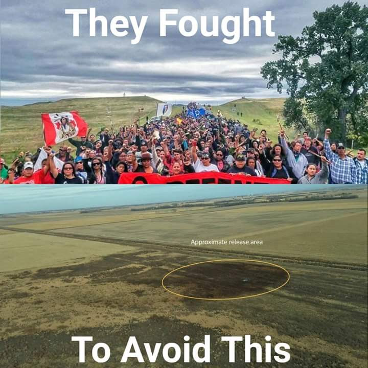 The Keystone Pipeline just leaked 660,000 gallons of Oil! 🤬🤬🖕🏽🖕🏽 
#StopDapl #MniWiconi #WaterisLife #WaterProtectors #WaterisourFirstmedicine #AmericanIndianMovement #LandBack