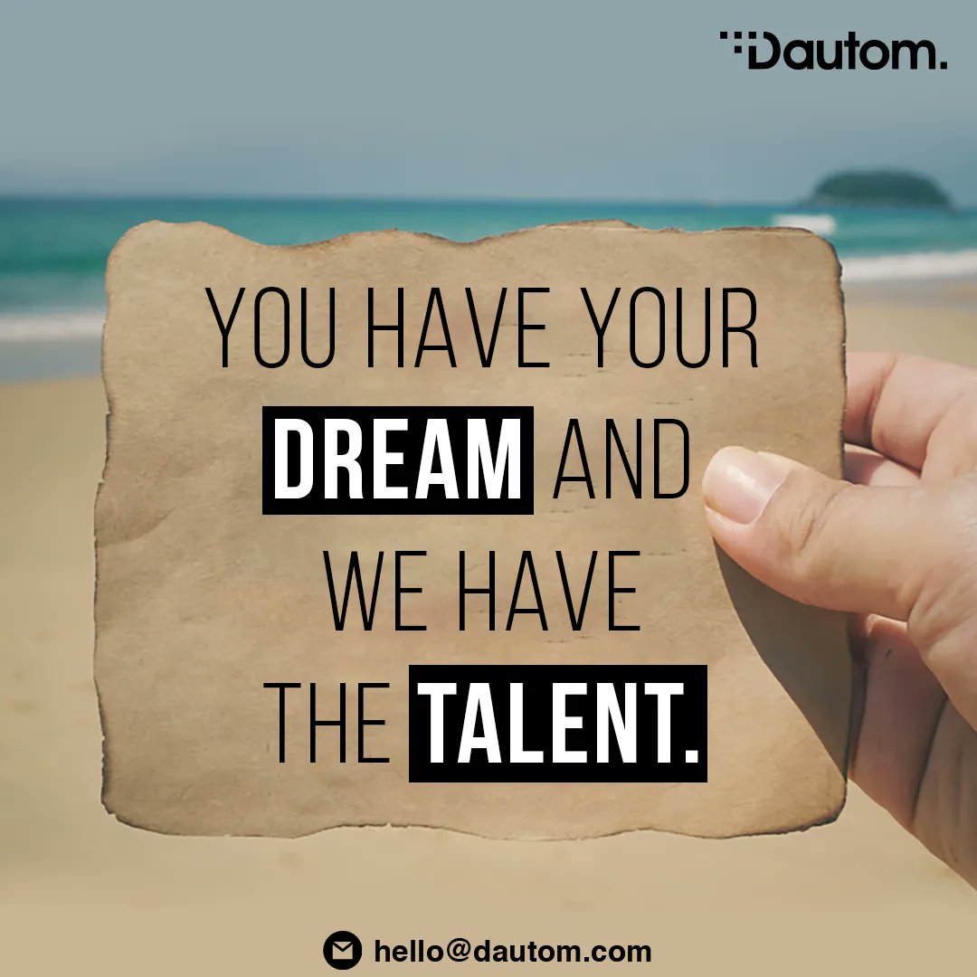 DautomTech's tweet photo. Our team of experts are ready to help you reach new heights with your IT needs.
Contact us today!
π© hello@dautom.com
#dautom #dautomtech #hiringexpert #datamanagement #staffingagency #career #humanresources #ITsolution #IToutsourcing https://t.co/Bt9WeMn4pb