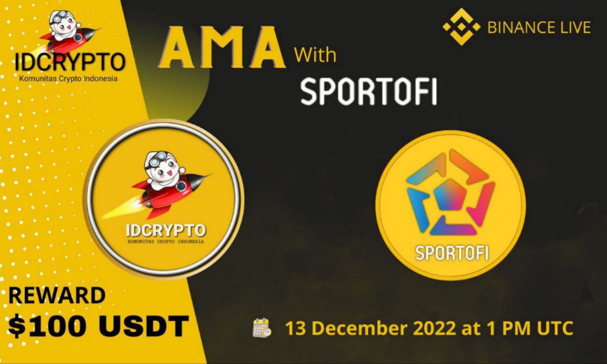 #AMA IS COMING🔥

#Sportofi will host a LIVE AMA on 🔸 <a href="/binance/">Binance</a> 

💪Let’s Like, Retweet &amp; Drop your Questions on Twitter now!

👉Date: 13 December 2022, 1 PM UTC (20.00 WIB)

📎 Venue: binance.me/en/live/video?…

🎁 Reward: $100 USDT