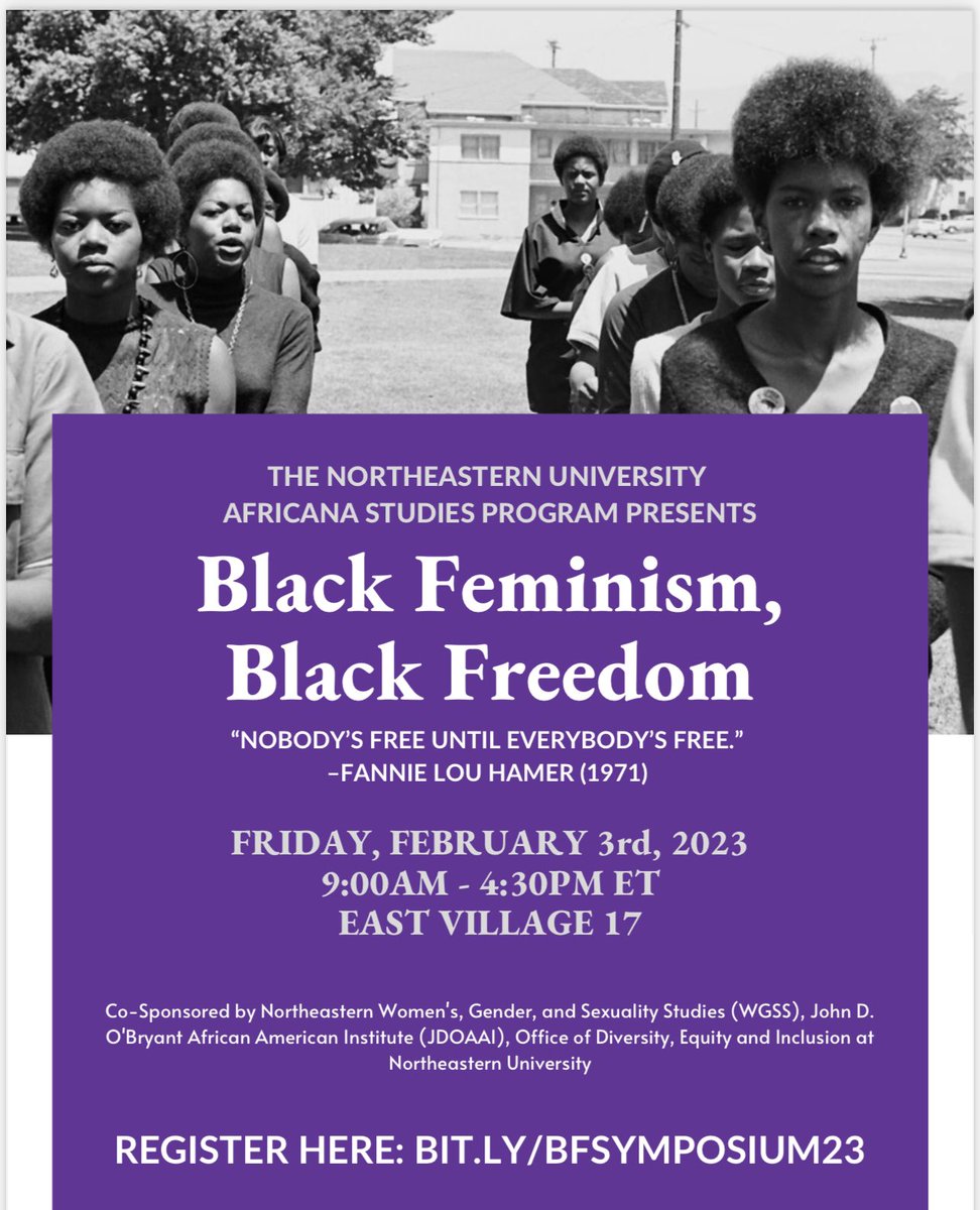 Before you go away for winter break, be sure to save the date for our #AfricanaStudies bell hooks symposium “Black Feminism, Black Freedom” happening in hybrid format on 2/3/23 #blackfeminism <a href="/Northeastern/">Northeastern University</a> <a href="/NUCSSH/">Northeastern CSSH</a>