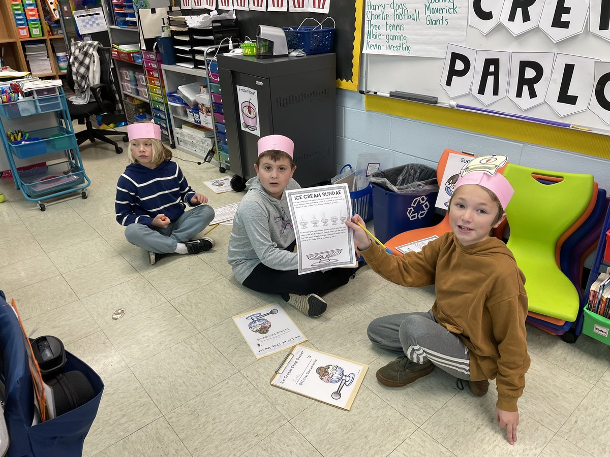 Ice Cream Shop Math Transformation.🍦Such fun applying multiplication and division concepts to working in the ice cream shop! <a href="/MBS_Pride/">Monmouth Beach School</a> <a href="/MsCiaglia/">Danielle Ciaglia</a>