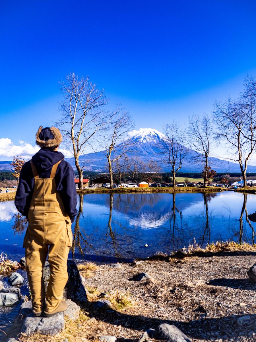 撮ってもらった逆さ富士🗻