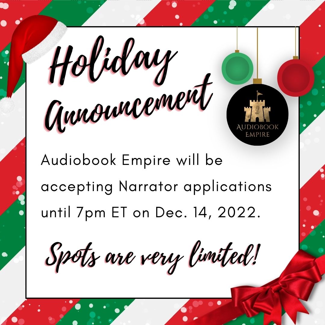 📣 It's time for the REAL holiday rush to begin!

You now have approximately 49 hours to apply to become a Legionnaire with Audiobook Empire, but who's counting?!

audiobookempire.com/join-the-talen…

🎁 Don't say we never gave you anything! 🎁