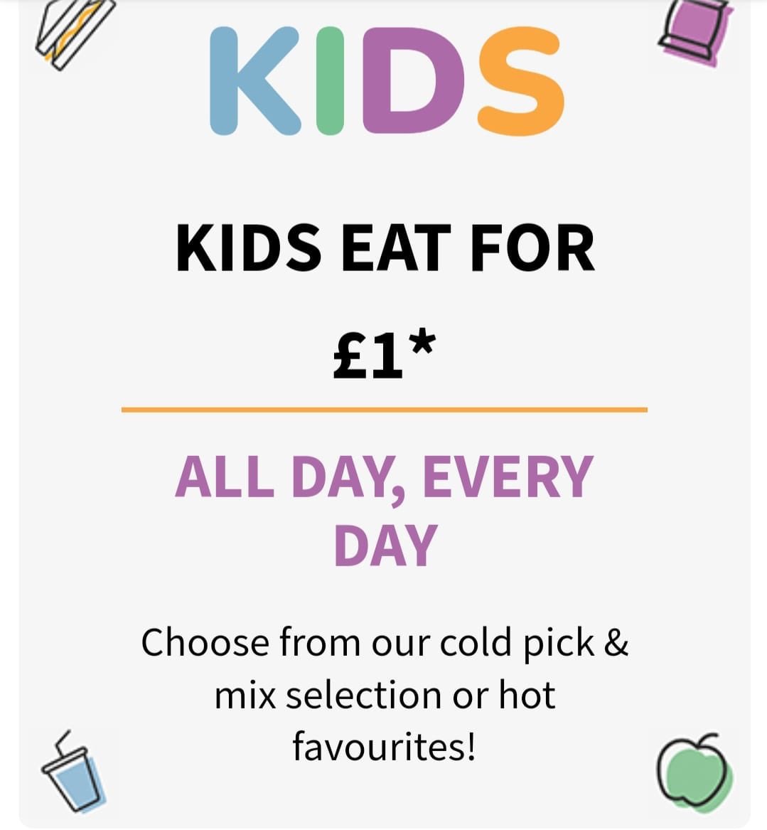Please kindly share. For the rest of the year, kids can eat at <a href="/asda/">Asda</a> cafe's across the country for just £1, with no adult spend required.

Soup and a Roll with UNLIMITED tea or coffee for £1 for OVER 60’s at <a href="/asda/">Asda</a> cafes. #CostOfLivingCrises