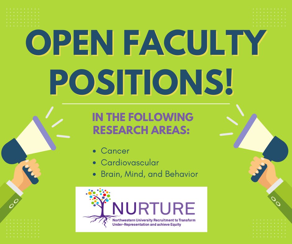 NURTURE Program at Northwestern University (@nu_nurture) on Twitter photo 📢OPEN FACULTY POSITIONS📢
Now accepting applications from early-career scientists to tenure-track faculty positions at the Assistant Professor level‼️🫀🧠🧬
Supported by Northwestern's NIH FIRST Program
<a href="/NIH/">NIH</a> <a href="/NUFeinbergMed/">Northwestern Feinberg School of Medicine</a> <a href="/NorthwesternEng/">Northwestern Engineering</a>
More here: ➡️nurture.northwestern.edu/open-positions… 📢OPEN FACULTY POSITIONS📢
Now accepting applications from early-career scientists to tenure-track faculty positions at the Assistant Professor level‼️🫀🧠🧬
Supported by Northwestern's NIH FIRST Program
<a href="/NIH/">NIH</a> <a href="/NUFeinbergMed/">Northwestern Feinberg School of Medicine</a> <a href="/NorthwesternEng/">Northwestern Engineering</a>
More here: ➡️nurture.northwestern.edu/open-positions…
