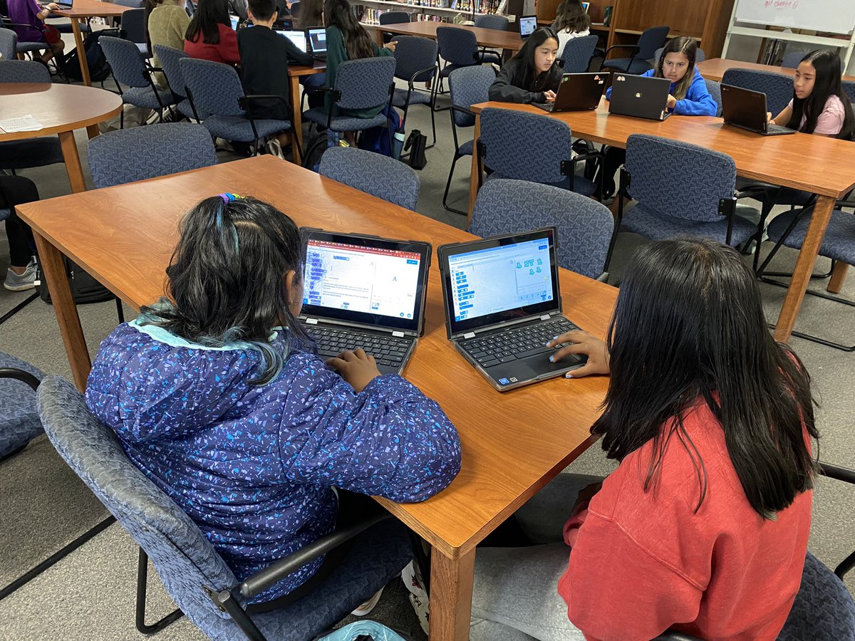 LibraryDvms's tweet image. Future coders in the @DVMS_Eagles library celebrating #HourOfCode 💻 ⏰ 🤩#srvusdistheplacetobe