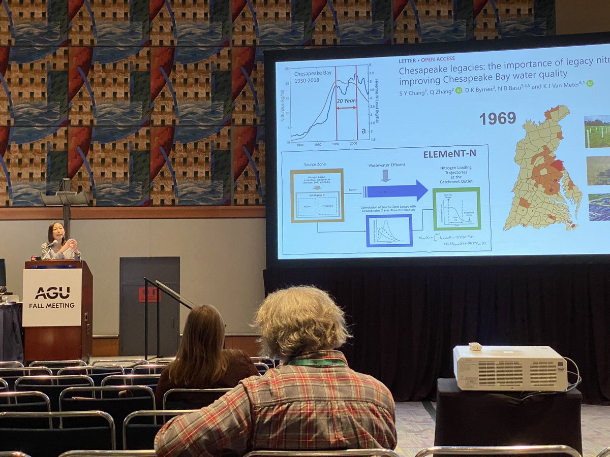 VanmeterKVM's tweet image. Shuyu Chang @shuyo5 presenting our most recent work on River damming effects on water quality in the Chesapeake Bay Watershed #AGU2022 #VanMeterLab @nanditabasu2 @QIANZHANG1 @psugeography @PSUEarth