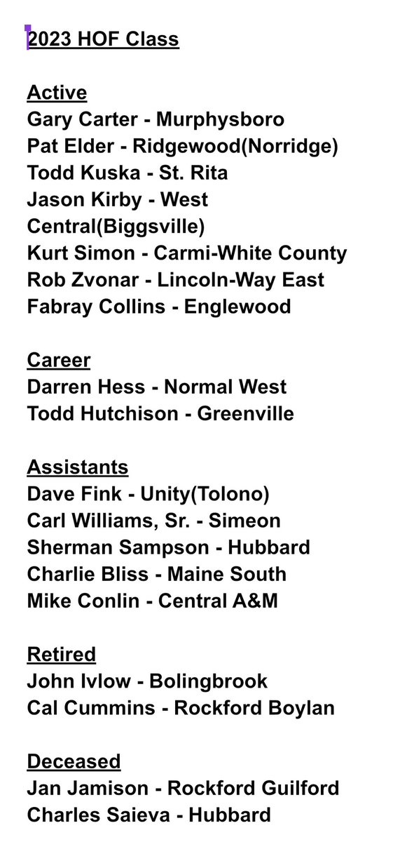 Congratulations to IHFCA Hall of Fame Class of 2023!  HOF induction luncheon will be on Saturday April 1 at the I Hotel in Champaign.  These coaches are incredibly deserving and made a HUGE impact on high school football in Illinois!  Congrats!