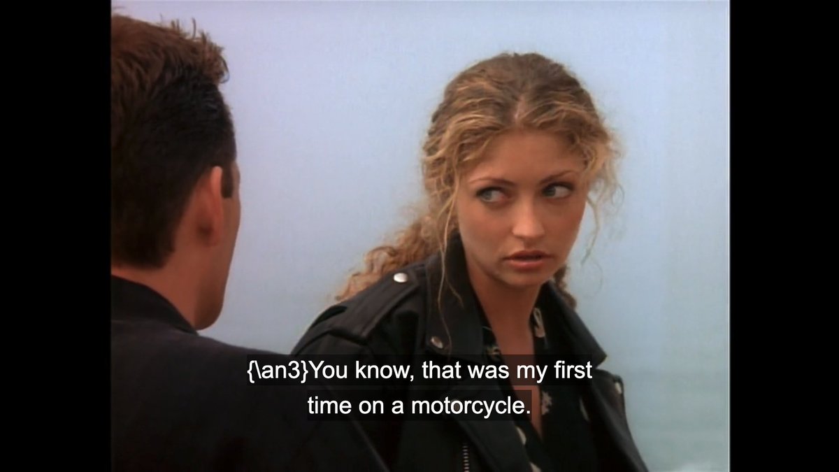 jordanstout's tweet photo. Seems we've seen the last of Dylan McKay, but not before Rebecca Gayheart came and left as his doomed newlywed bride. The pair moved through a ridiculous arc that saw her shot dead as he rode off into the sunset w/ a cat strapped to the back of his motorcycle. https://t.co/Km9vwW5ule