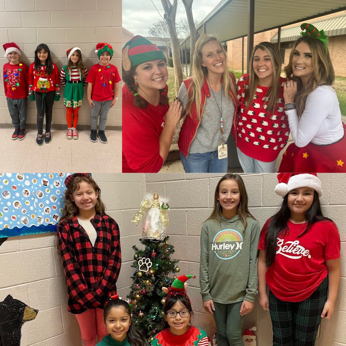 ses_cubs's tweet photo. Red, Green and ELF day was a bright and cheery way to kick off SPIRIT WEEK! Join us tomorrow for Holiday Hat day! #redgreenelf #bemerry #SISspiritweek https://t.co/Y0D1FeANWK