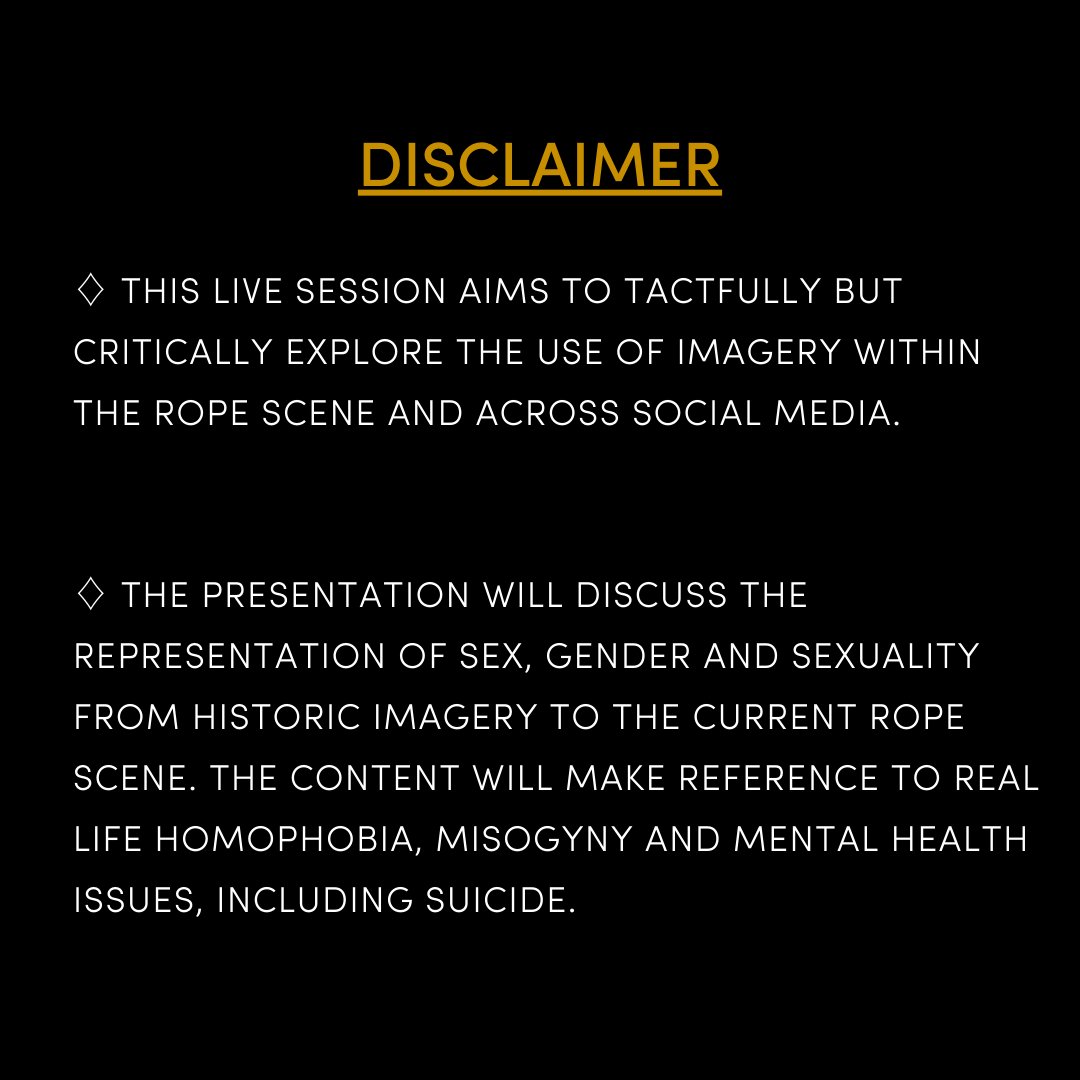 🔸Live: Rope Has An 'Image Problem"🔸
This relaxed visual conversation asks tricky questions about the relationship between the ropey images we see and the ropey reality we live in.

🔗Click here to save the date!
shibaristudy.com/programs/live-…