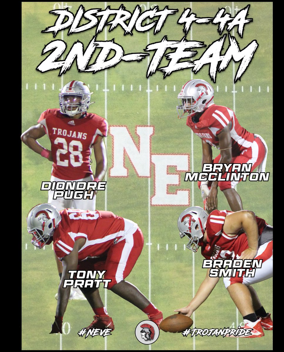 Congratulations to our District 4-4A Second Team members! 

#TrojanPride #NEvE 🔴⚪️