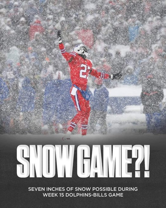 scorpio6262's tweet photo. Saturday night game vs Miami could be snow! https://t.co/lxXnYRZRwf