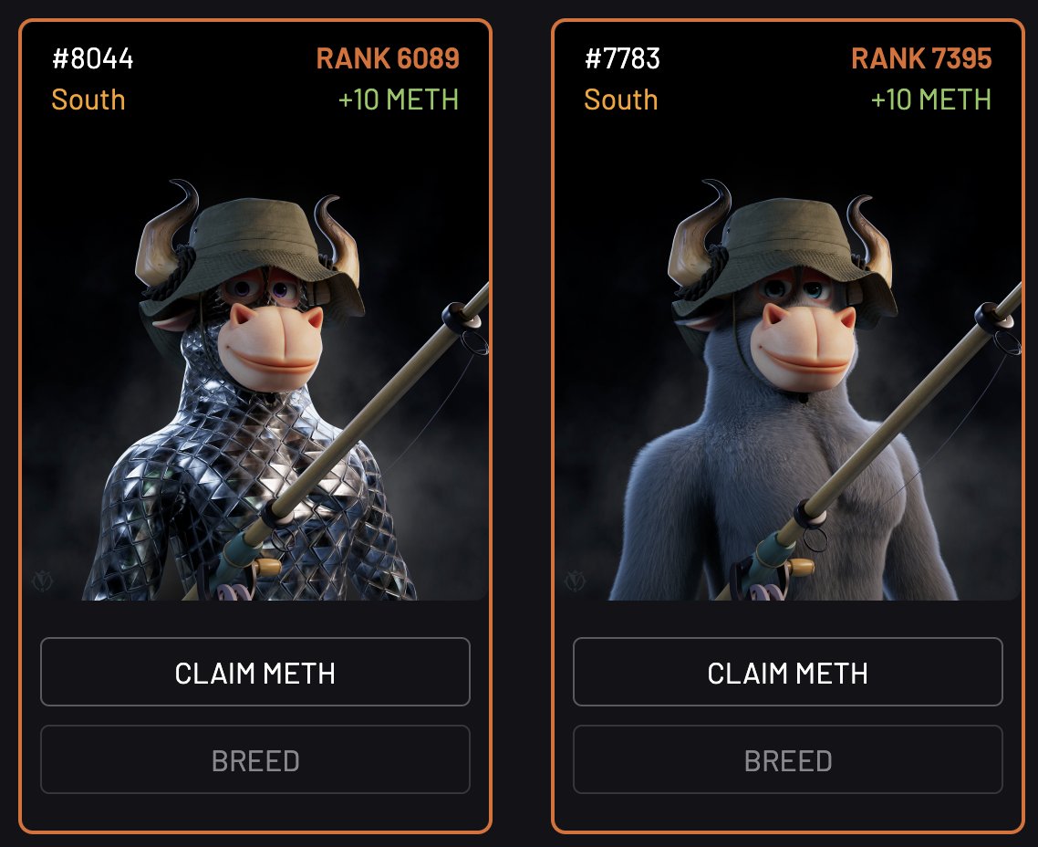 TheModernDodo's tweet photo. Shoutout @AndyStorch & @holt45 for guidance! -- @BullsApesProj
I grabbed these 2 bulls just above floor because each had approx. 400+ harvestable METH
Hoping I made good decision here?
Now, is there advantage to harvesting METH daily or can I let it accumulate? 💩💩💩 https://t.co/HuLQvJehfK