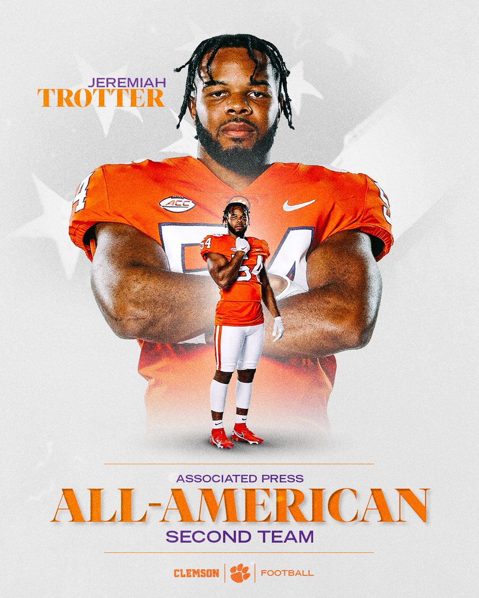 ClemsonFB's tweet photo. Pull out the Axe Man celebration tonight. Jeremiah Trotter Jr. is an AP All-American.

Congrats, @TrotterJr54! https://t.co/EJ9AZ8Tm0J