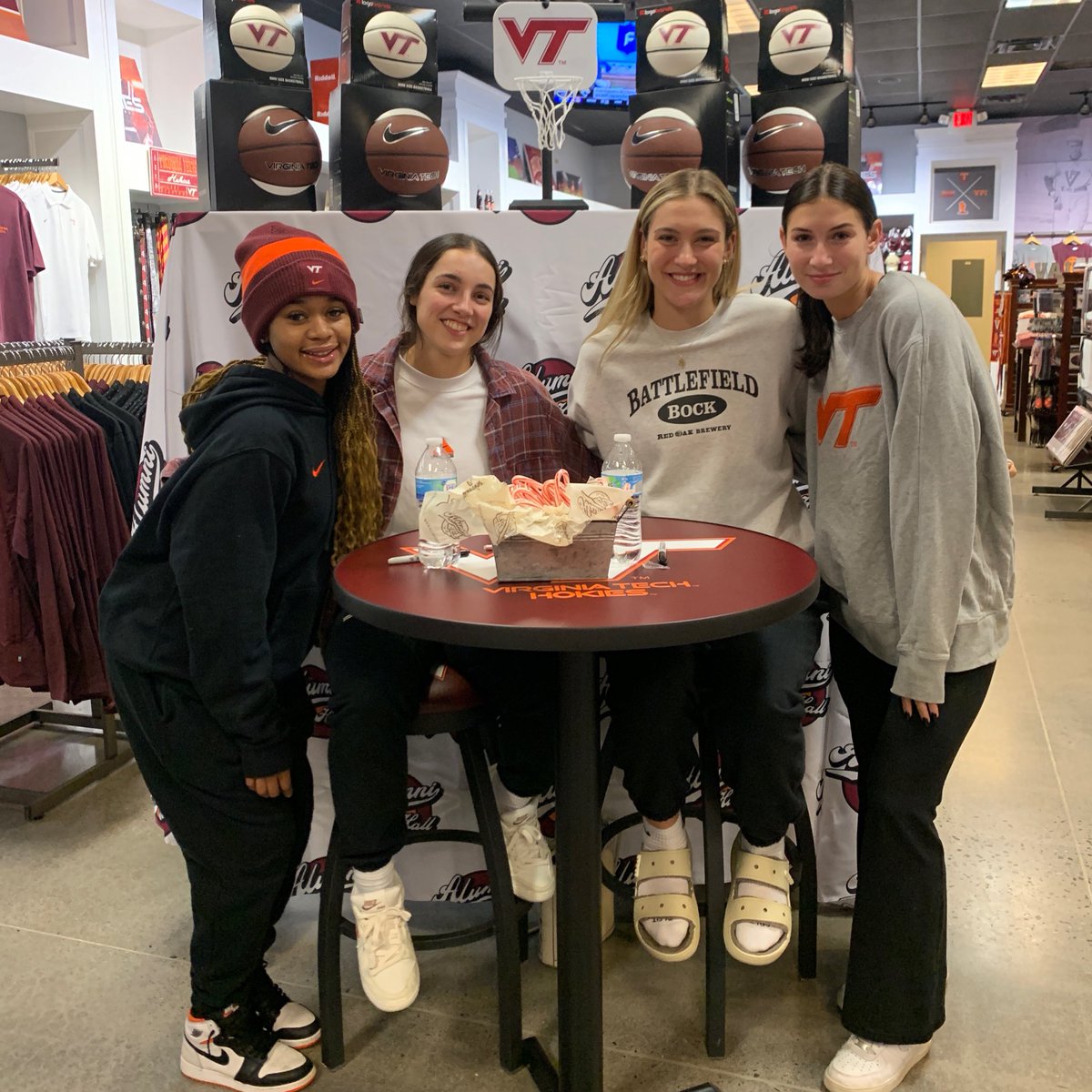 Things that are awesome: 

Tori Powell and Taylor Bryan from <a href="/HokiesWSoccer/">Virginia Tech Women's Soccer</a> came out to support Liz and Georgia at their <a href="/ToysForTots_USA/">Toys for Tots</a> event at <a href="/AlumniHallVT/">Alumni Hall VT</a>. 

#Hokies for Hokies #UTProsim