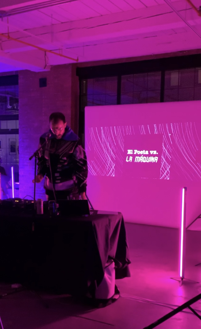 artpoet (@artpoet2) on Twitter photo The poet Vs the machine last weekend at 100SuttonStudios opening party, in Brooklyn. It was a wonderful night. #100SuttonStudios Thanks for having us.
Poetry + AI = Art : : Team <a href="/poetryfighter/">Marcos de la Fuente</a> <a href="/ismaelfaro/">ismaelfaro</a> <a href="/Marielme/">Mariel Martinez</a> <a href="/VanesaAlvarezVA/">Vanesa Alvarez</a> The poet Vs the machine last weekend at 100SuttonStudios opening party, in Brooklyn. It was a wonderful night. #100SuttonStudios Thanks for having us.
Poetry + AI = Art : : Team <a href="/poetryfighter/">Marcos de la Fuente</a> <a href="/ismaelfaro/">ismaelfaro</a> <a href="/Marielme/">Mariel Martinez</a> <a href="/VanesaAlvarezVA/">Vanesa Alvarez</a>
