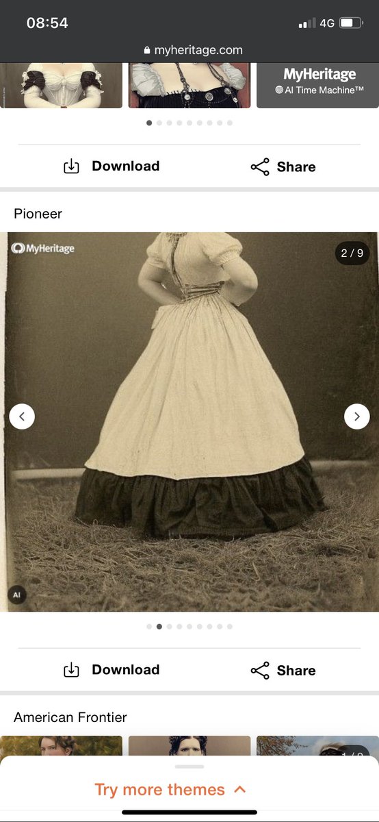 Into_Disarray's tweet photo. @MyHeritage A little disappointing that they are watermarked when you pay to get the large set. I hope the more people using it the better the AI becomes as you receive pictures, but aren’t changed at all or cut off. https://t.co/P0YVUcrTVP