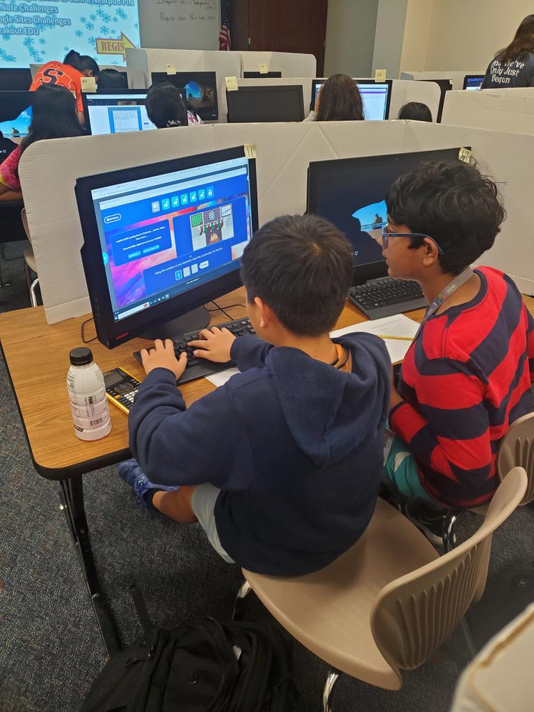 GreeneMath7's tweet image. Math 7 KAP Ss enjoy reviewing escape room style! Thank you Mr. Lasso for collaborating with Ts to create a fun experience. @SheilaBalash @spartan_speak