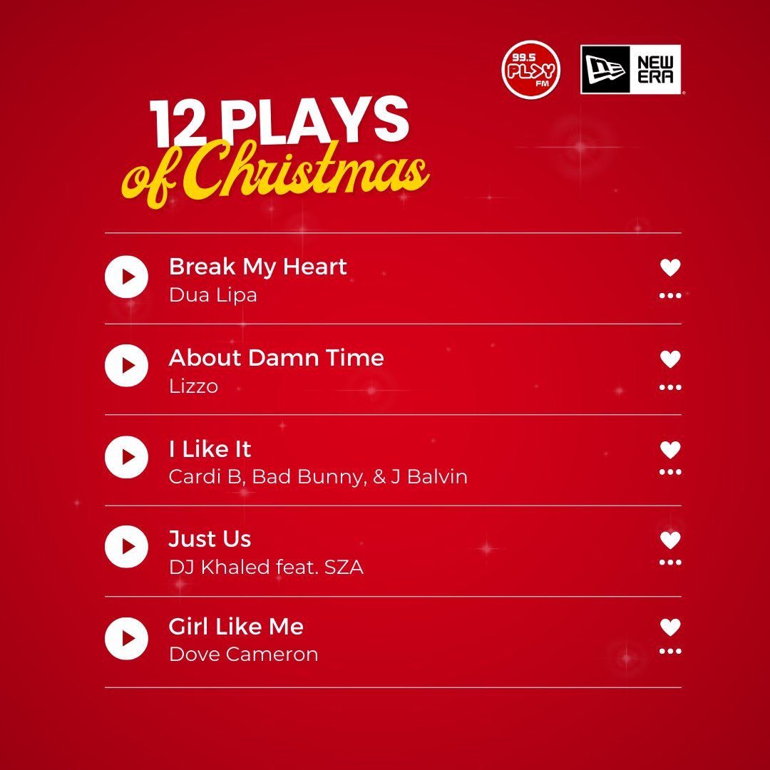 995PlayFM's tweet image. Here are the first 5 songs from "Something in Common" on #FirstThing995! Can you figure out the common theme? 🤔

#12PlaysOfChristmas @_StanSy