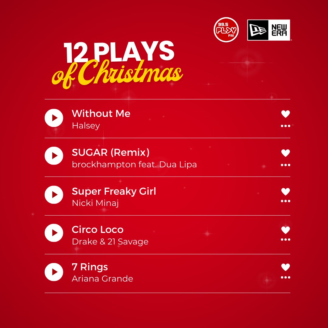 995PlayFM's tweet image. Songs #6-10 from "Something in Common!"

Anybody getting warmer? 👀 

Here's another clue: it's not about the artists. But if you listen to the music, you'll find something familiar!

#FirstThing995 #12PlaysOfChristmas @_StanSy