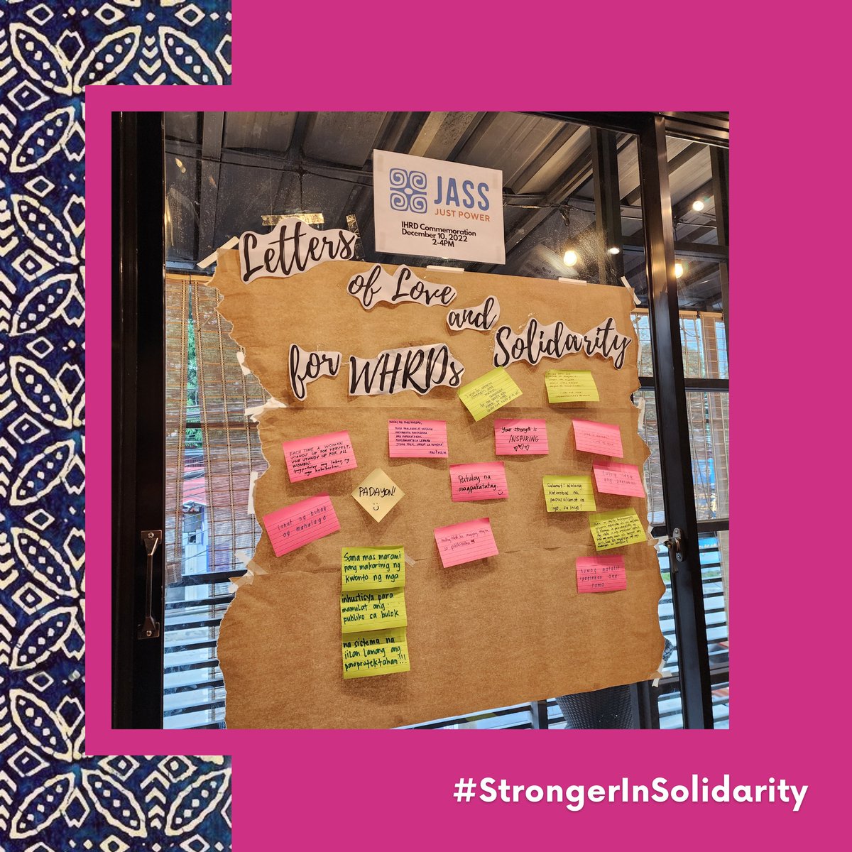 JASSSEA's tweet photo. #1Day1Voice | For International Human Rights Day, our partners in the #Philippines facilitated a discussion among the families of Women Human Rights Defenders (WHRDs) and women's rights advocates. (1/2)
#16DaysOfActivism
#StrongerInSolidarity https://t.co/N7EDuvmhuc