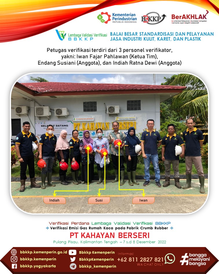 BbkkpKemenperin's tweet image. Kegiatan verifikasi perdana LVV BBKKP yang dilaksanakan pada Pabrik Crumb Rubber PT Kahayan Berseri (7-8 Des 2022) di Pulang Pisau, Kalteng adalah verifikasi GRK sesuai ISO 14064-1:2018

#kemenperin_ri #bbspjikkp #bbkkp
#validasi #verifikasi #grk #lvv
#jagaindustri #industrikita