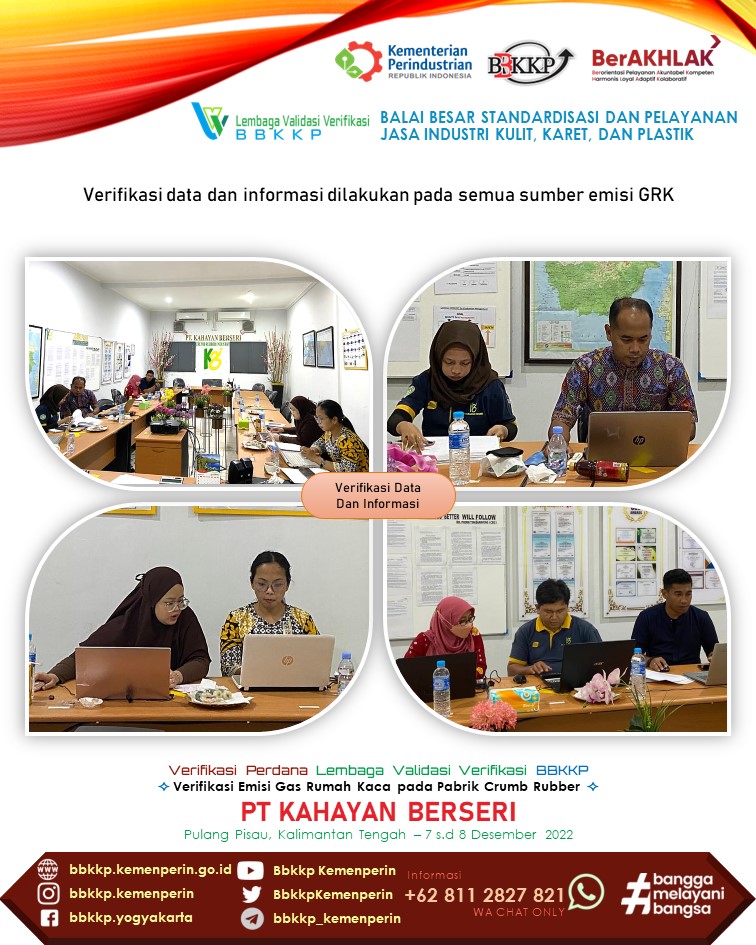 BbkkpKemenperin's tweet image. Kegiatan verifikasi perdana LVV BBKKP yang dilaksanakan pada Pabrik Crumb Rubber PT Kahayan Berseri (7-8 Des 2022) di Pulang Pisau, Kalteng adalah verifikasi GRK sesuai ISO 14064-1:2018

#kemenperin_ri #bbspjikkp #bbkkp
#validasi #verifikasi #grk #lvv
#jagaindustri #industrikita