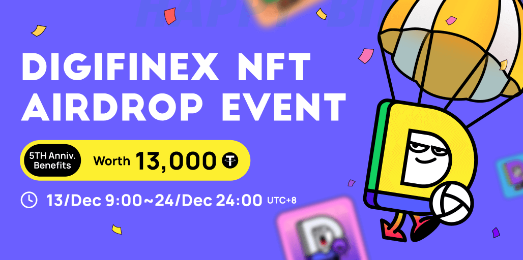 🎂DigiFinex 5th Anniversary #Airdrop 

😱Reward Pool - DigiFinex NFT worth 13,000 USDT

🏆Finish Tasks - bit.ly/3HePUaK
🔍Details: bit.ly/3Uvghfv

🥰Explore Your Annual Memory with #DigiFinex  
👉bit.ly/3UAAgJK