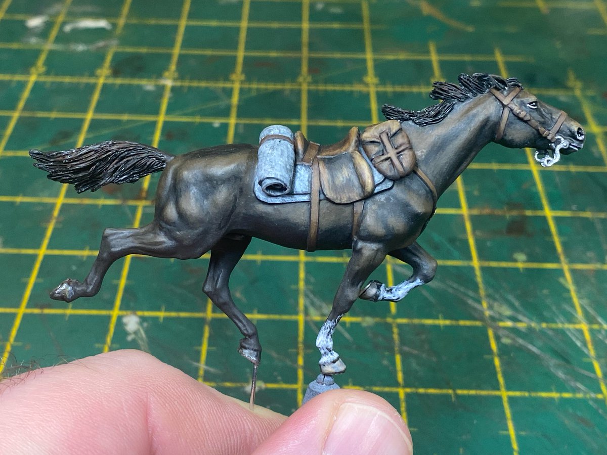 marcuswhite's tweet photo. #OhMerde
Almost qualified as a 1/35 horse whisper painting this lot. I’m getting close to finishing all 7, then onto the riders! 😆👍 https://t.co/3XlM7uhGzQ