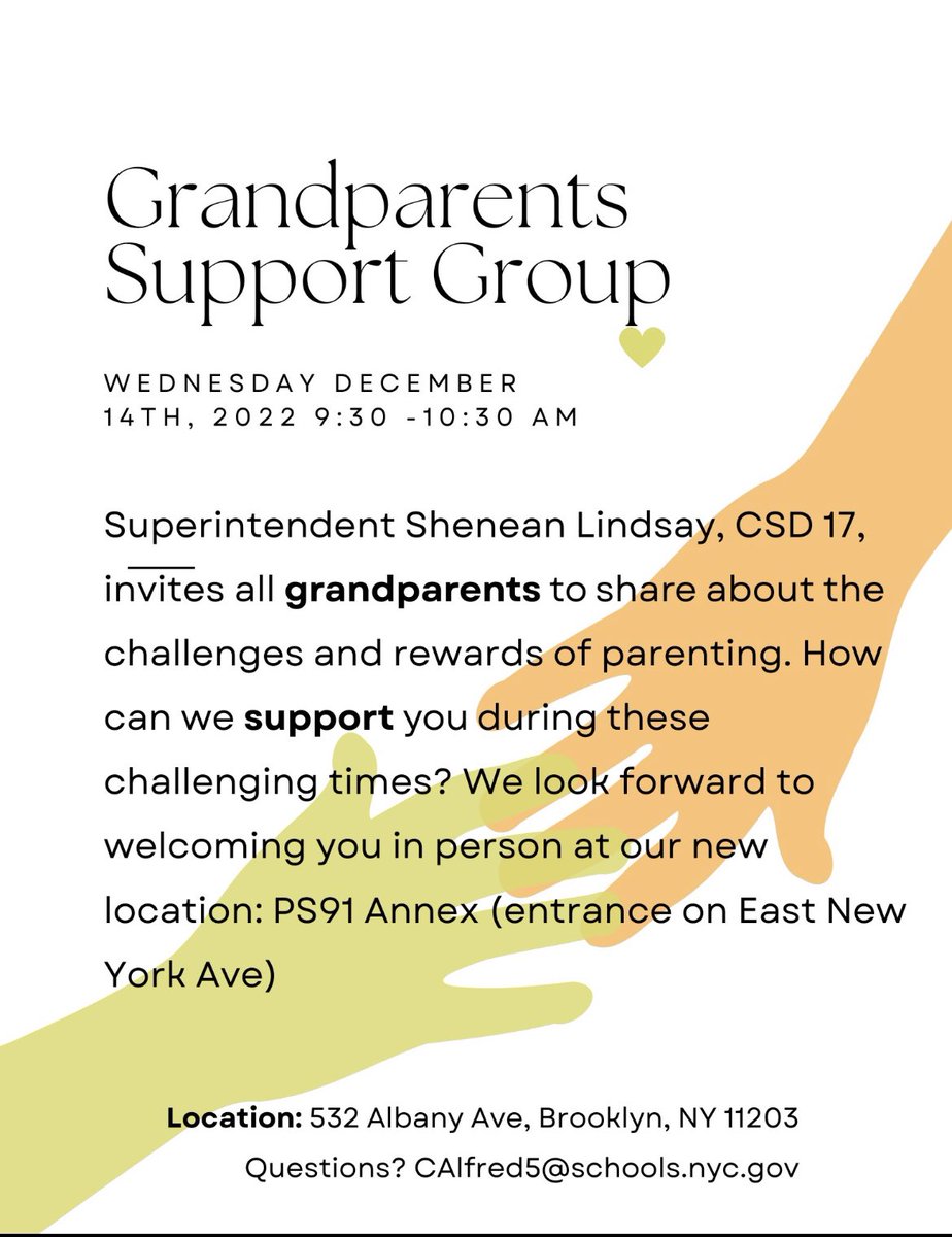 Calling all Grandparents to join us for our inaugural support group. #Werisetogether #GreatthingsCSD17