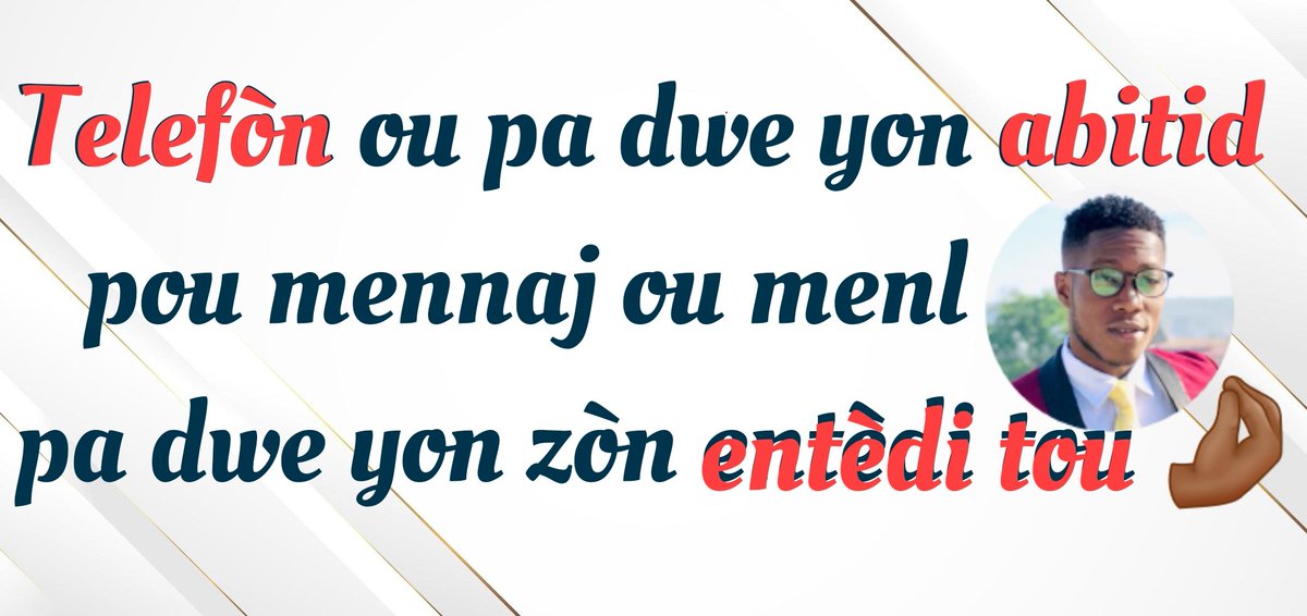 Im_schnei's tweet photo. Pa janm bliye sa 👏👍
.
.
.
.
#Telefòn ou pa #dwe yon #abitid pou #mennaj #ou menl , pa dwe yon zòn #entèdi tou 🤌🏾
#follobackforfolloback https://t.co/0910Y7m1oh
