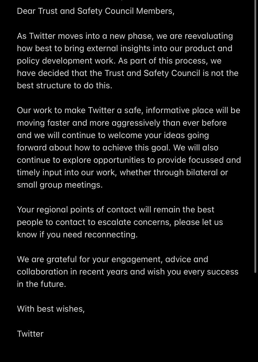 charliekirk11's tweet image. Twitters full email to “Trust and Safety” Council Members