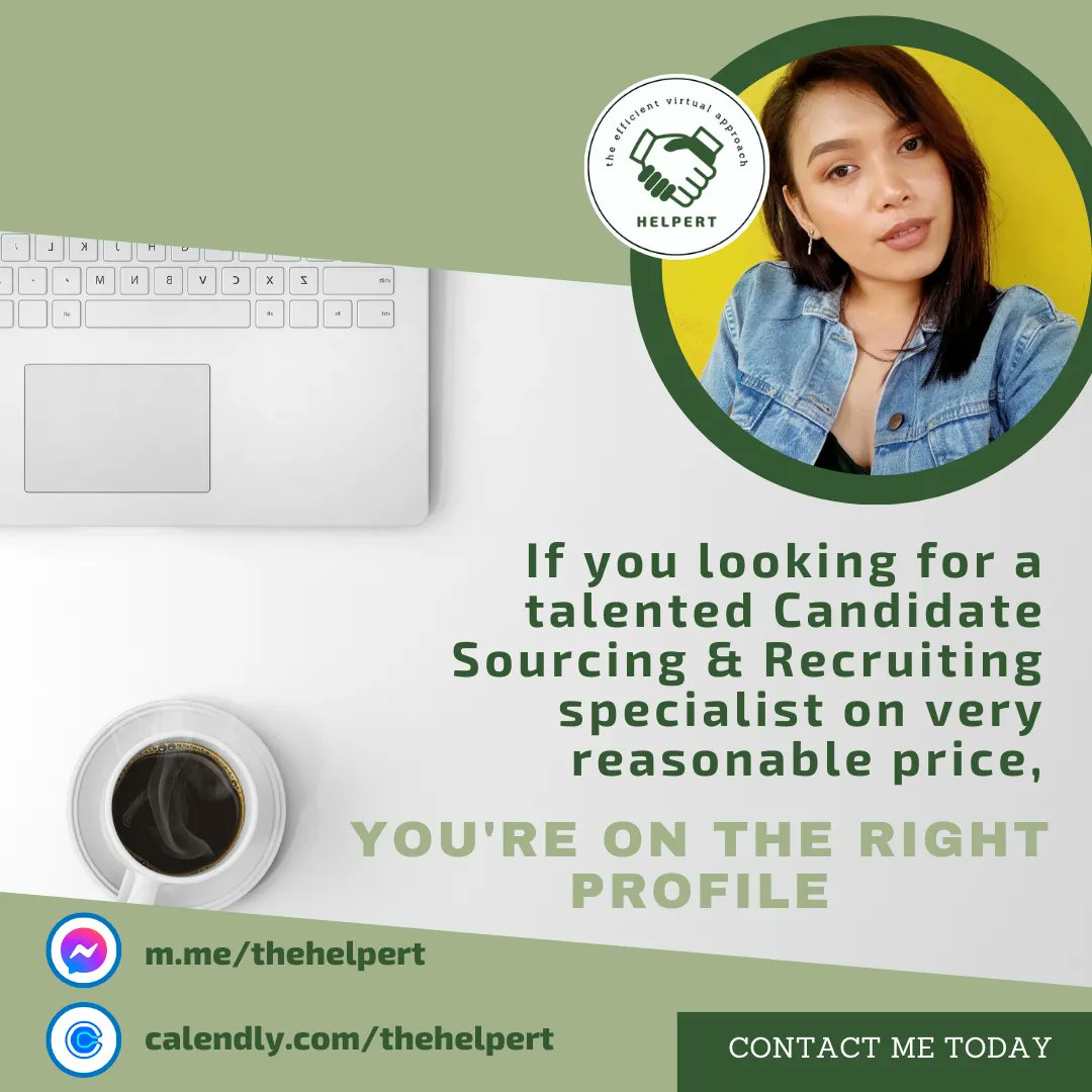 thehelpert's tweet photo. If you looking for a talented Candidate Sourcing &amp; Recruiting specialist at a  very reasonable price, you're on the right profile.

I am more than happy to speak with you and understand more about  what you're looking for, here's my calendar: https://t.co/eIr95NUEeh 

#thehelpert https://t.co/pGnQ7TIu58
