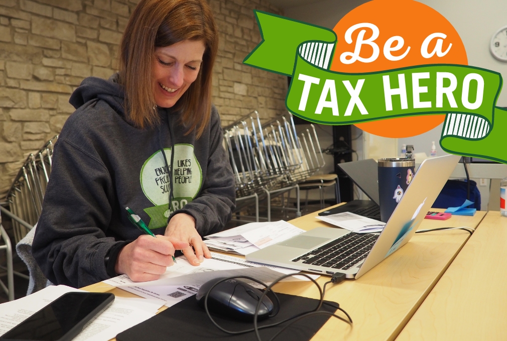 BE a TAX HERO! You, yes, you, reading this. You can help bring thousands of dollars into our community by volunteering 3-4 hours per week during tax season. Join our supportive team of volunteers. More at loom.ly/-npSFCw