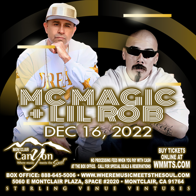 Rapping and singing, both in English and Spanish, Phoenix-based artist MC Magic and One of the first Chicano rappers to carve out a good niche for himself, Lil Rob take the stage! #wheremusicmeetsthesoul #montclaircalifornia #inlandempireevents #inlandempirenightlife