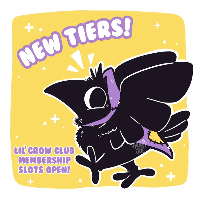  New Lil' Crow Club Tiers! As promised, changes to my club are here &amp; now live! More info below [RTs = !!] 