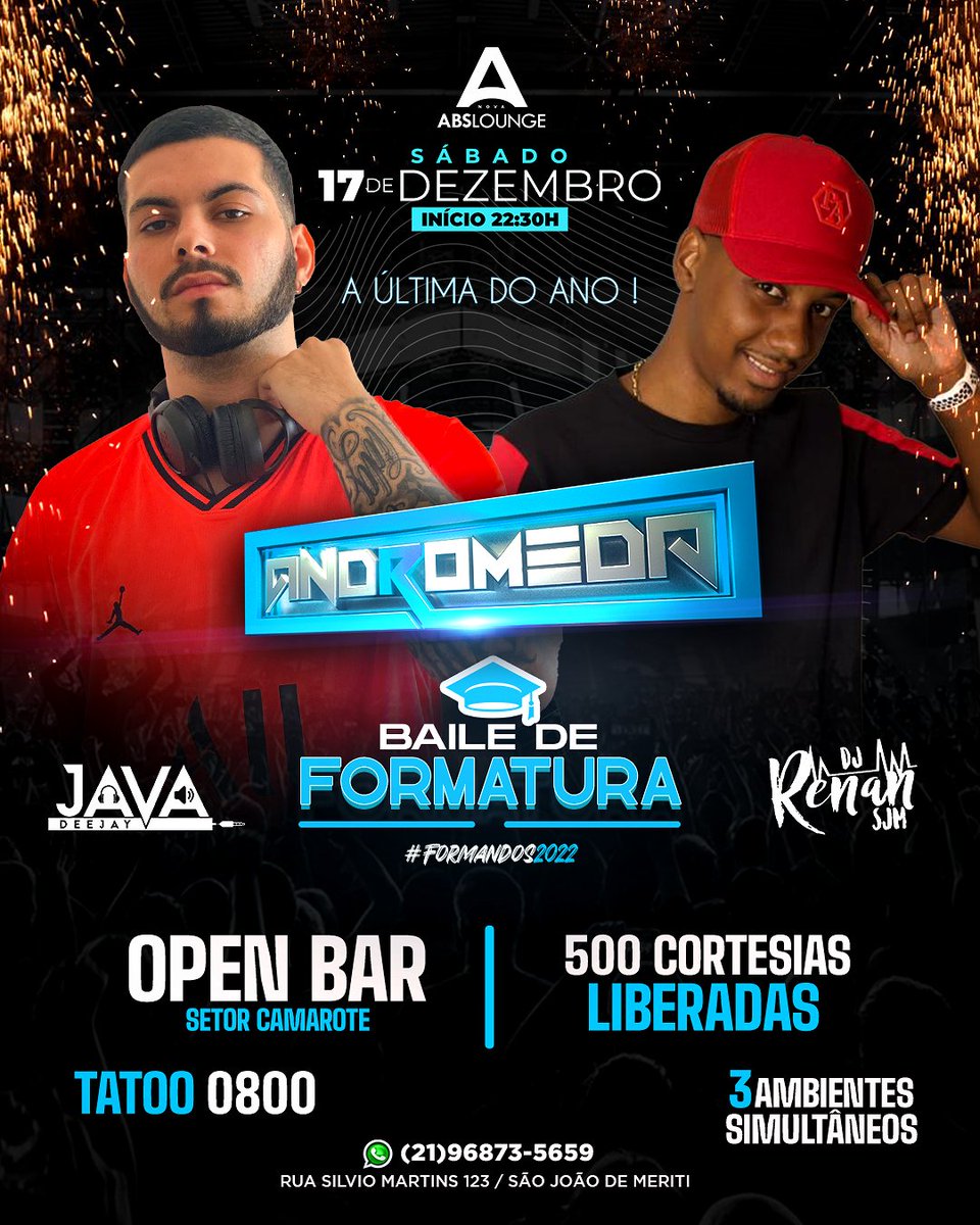_andromedafest's tweet photo. A última do ano !

Venha pra mais uma edição do evento mais querido da Baixada, open bar, 500 cortesias liberadas, tatoo 0800, 3 ambientes simultâneos e muito mais, você não pode ficar de fora dessa, vem pra ANDRÔMEDA ! https://t.co/bQqXFLyTW7