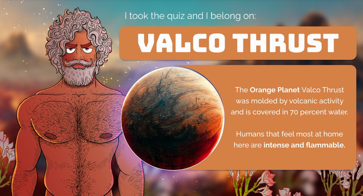 BlockchainBttm's tweet photo. My planet match is Valco Thrust. Discover what planet you belong on at https://t.co/ooSN37p6FS @GGaylords  https://t.co/OBBJK1IQjl