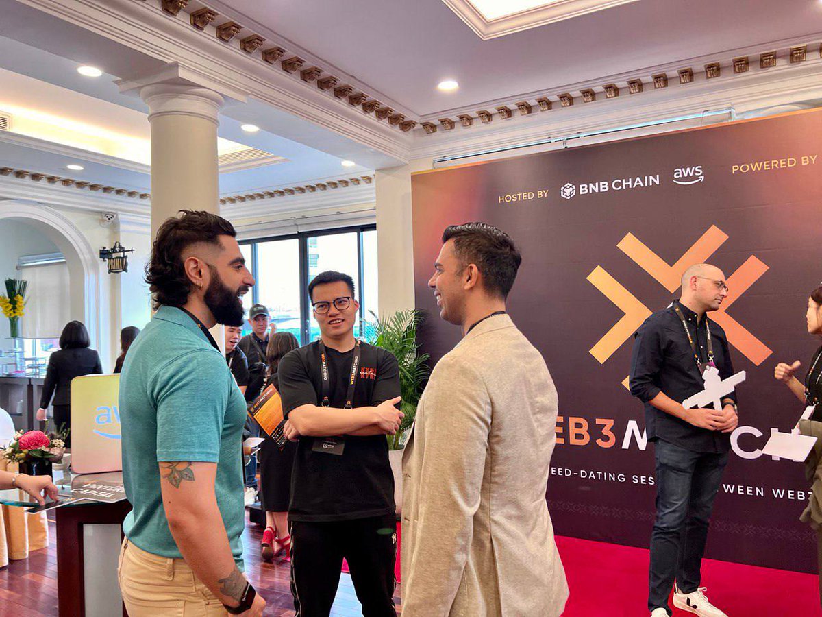 mymetacare's tweet photo. Web3Matching! Thank you @BNBCHAIN and @KyrosVentures for such a successful event! 💙 

To everyone that attended, Lets keep building! 🚀🤝

#BSC #AWS #BNB @0xKiraa @Zane_Kyros #MetaCare https://t.co/jFwM5DOPEd