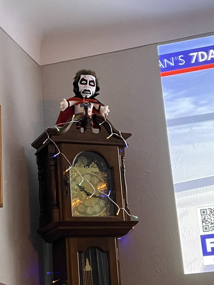GojiraJames's tweet photo. Forget Elf on the Shelf….we have Danhausen around the Hausen!!!  @DanhausenAD @AEW @BrandeeKirby https://t.co/5ZY1d5fLCX