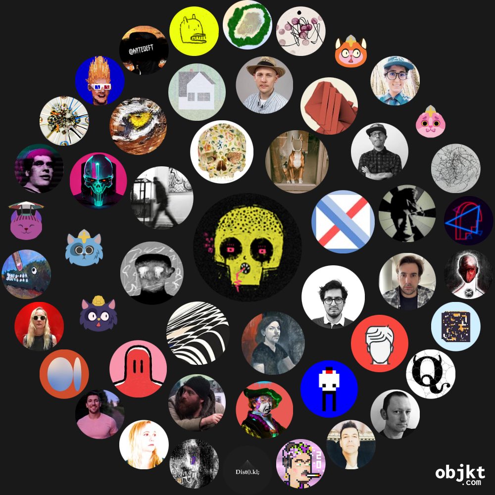 My closest #objktFriends
objkt.com/review/2022

<a href="/galoandstuff/">itsgalo 🗯</a>
<a href="/BabTasos/">Tasos Bab</a>
<a href="/uncut_hems/">Andrew Mitchell</a>
<a href="/IsolationistThe/">The Isolationist🪞</a>
<a href="/__AD_AD__/">AD_AD</a>
<a href="/aalbertoo/">Alberto Oliveira | SR💎</a>
<a href="/festinalente6/">festinalente.tez</a>
<a href="/artplusbrad/">✌️😬💀</a>
<a href="/CloudnoisePxl/">cloudnoise.pxl</a>
<a href="/adnerwbell/">andrewbell</a>
<a href="/SteadmanArt/">Ralph Steadman Art</a>
<a href="/crimebreakfast/">CRIMEBREAKFAST.ORG</a>
<a href="/mknol/">Mark Knol</a>
<a href="/ordinarywillard/">WILLARD</a>
<a href="/jonas_lund/">Jonas Lund</a>
<a href="/heyjeres/">JERES</a>
<a href="/toddgillelandp1/">toddgilleland 🖖</a>