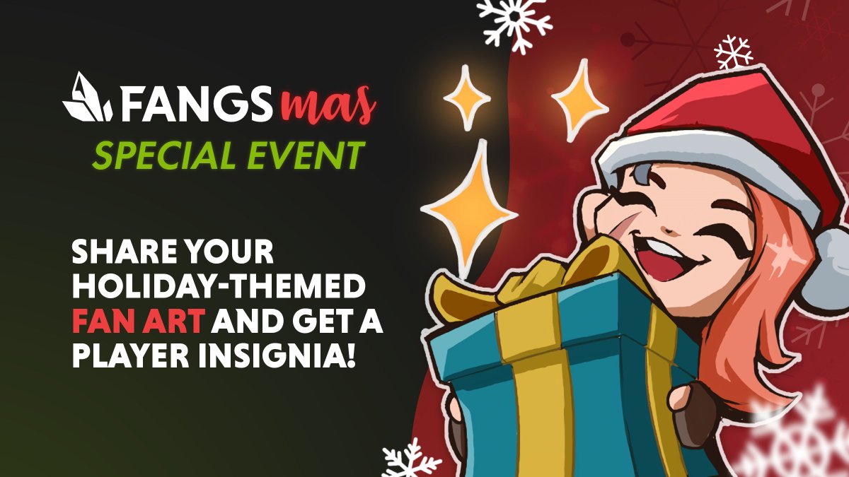We are extending our fan art contest to mid-January! Submit your #Fangs artwork for a chance to grab in-game Stickers, our Founder's Pack: Ultimate, and more! 🎁✨

Event details: playfangs.com/posts/fangsmas