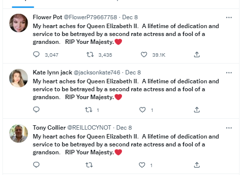 KJBennettBeauty's tweet photo. WTF is going on at Kensington Palace?
Prince William and the misguided PR squad - those bots you bought are VERY easy to recognize &amp; they're out of control.
They're not making you look better, they're validating everything #HarryandMeghan have alluded to - making you look guilty. https://t.co/Xqms2CqrBJ