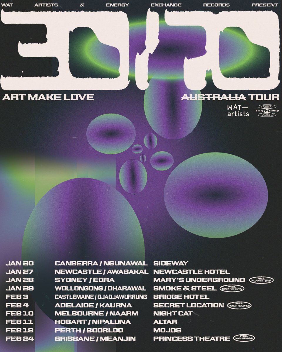 Announcing the 'ART MAKE LOVE' national tour is now on sale! 💖 We cannot wait to share this new record with you all, so come connect with the collective at a LIVE show soon x 

TICKETS : bnds.us/3uvhs