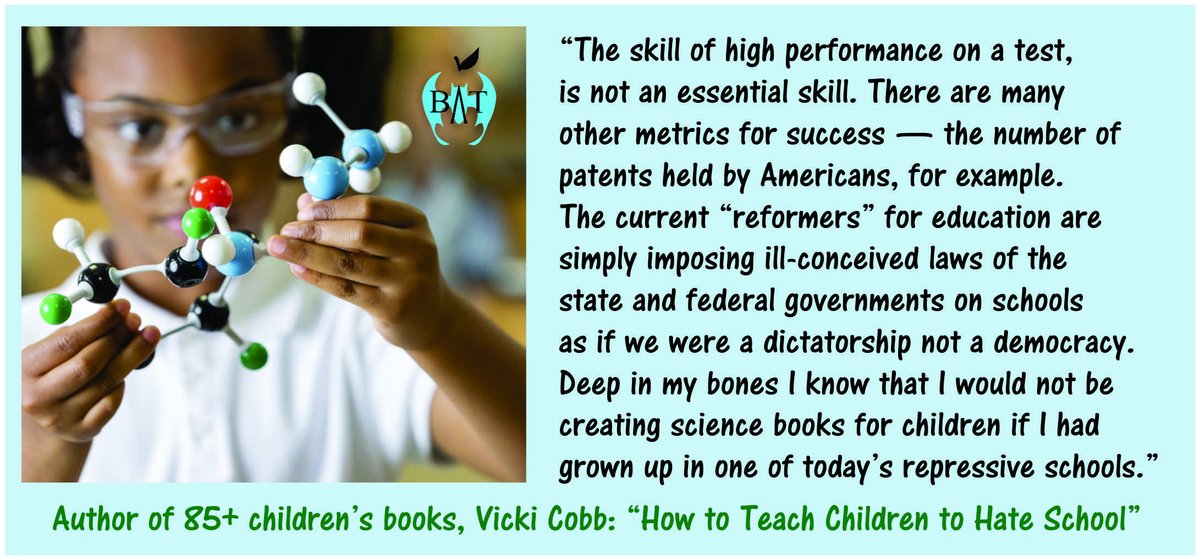 OklahomaBATs (@oklahomabats) on Twitter photo Vicki Cobb, an author of more than 85 children's books, warns today's ill-conceived, repressive policies are making kids hate school. #TBATs .<a href="/TxBats/">Texas Bats</a> .<a href="/SoDakotaBATs/">SouthDakotaBATs</a> .<a href="/Nodakbats/">NoDakBats</a> .<a href="/NebraskaBATs/">NebraskaBATs</a> .<a href="/kansasbats/">Kansas BATs</a> .<a href="/MontanaBATs/">Montana</a> .<a href="/WyomingBATs/">WyomingBATs</a> .<a href="/AZBatsA/">Arizona Bats</a> Vicki Cobb, an author of more than 85 children's books, warns today's ill-conceived, repressive policies are making kids hate school. #TBATs .<a href="/TxBats/">Texas Bats</a> .<a href="/SoDakotaBATs/">SouthDakotaBATs</a> .<a href="/Nodakbats/">NoDakBats</a> .<a href="/NebraskaBATs/">NebraskaBATs</a> .<a href="/kansasbats/">Kansas BATs</a> .<a href="/MontanaBATs/">Montana</a> .<a href="/WyomingBATs/">WyomingBATs</a> .<a href="/AZBatsA/">Arizona Bats</a>