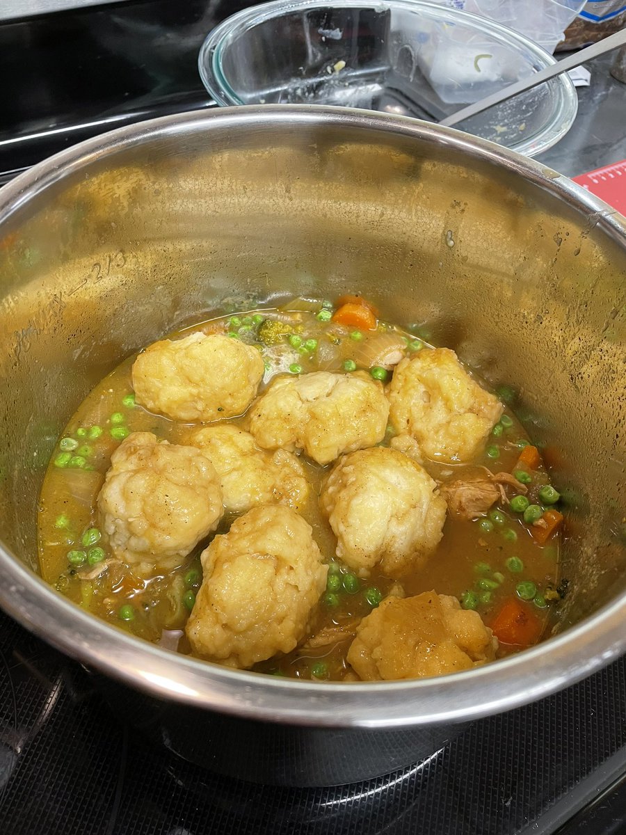 I made chicken soup with buttermilk dumplings for dinner today. It is so flavorful! Dumplings are one of my favorite things to eat.