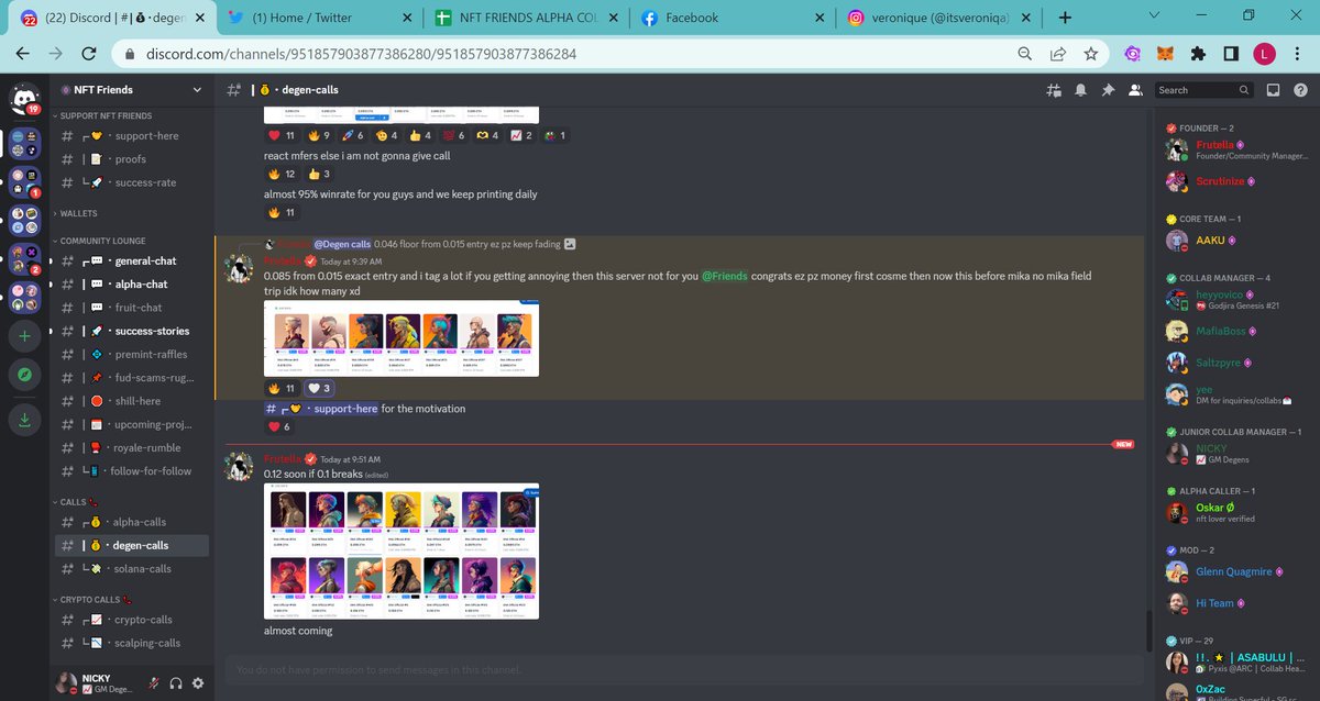 Just wanna share how amazing our friend @cocomo9046 is! 🫴🏻🤍

Recent wins from degen calls:
Abstraction by anon (0.14 -&gt; 2 ETH)
An end by basquinot (0.01 -&gt; 0.14)
ShikibuWorld (0.14 -&gt; 0.28)
Ena (0.015 -&gt; 0.14 ongoing)

Engage in <a href="/NFTFRIENDSALPHA/">NFT Friends Alpha</a> for an invite!🤑