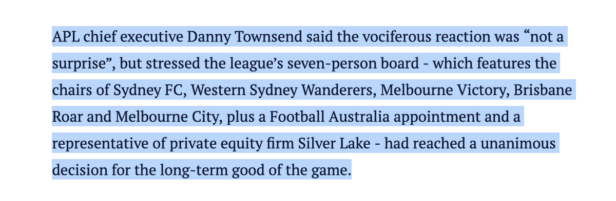 stephenvz's tweet photo. Hey @aleaguemen what happened to the 3 independent representatives the APL was suppose to have? Seems you have a spot for fan advocate and a @PFA representative https://t.co/zp7GzqTp3K