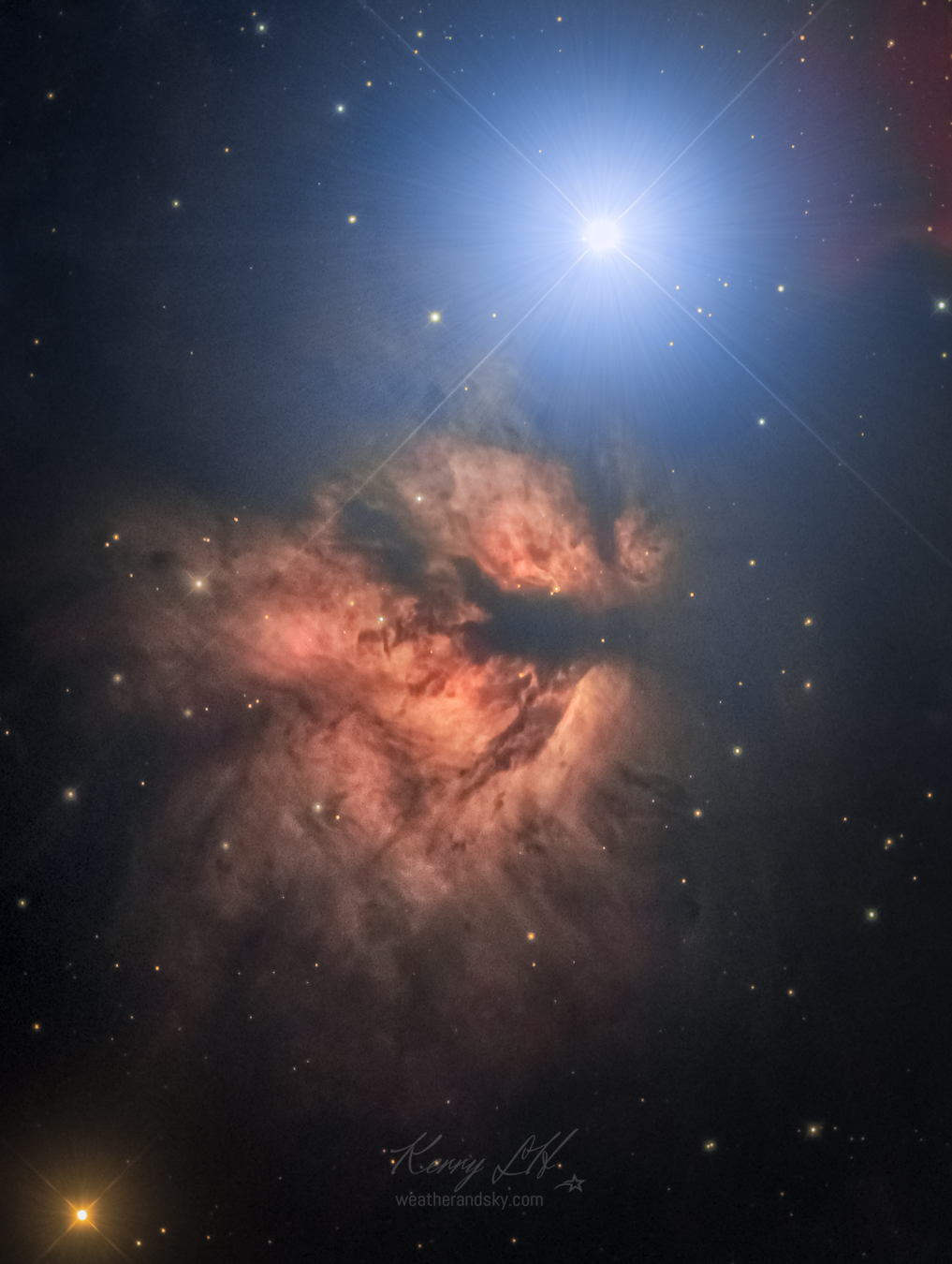 Kerry LH💫 on Twitter: "Here is my newest image that was taken from home...  the Flame Nebula &amp; the bright star Alnitak. It\